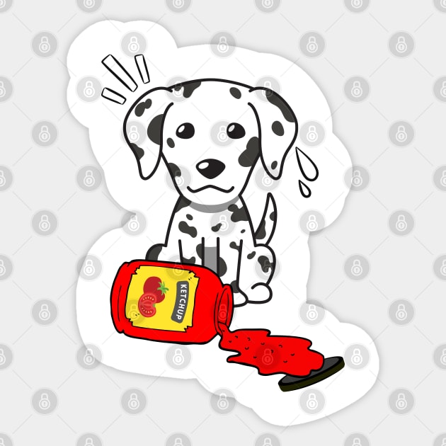 Dalmatian Spilled a bottle of ketchup Sticker by Pet Station